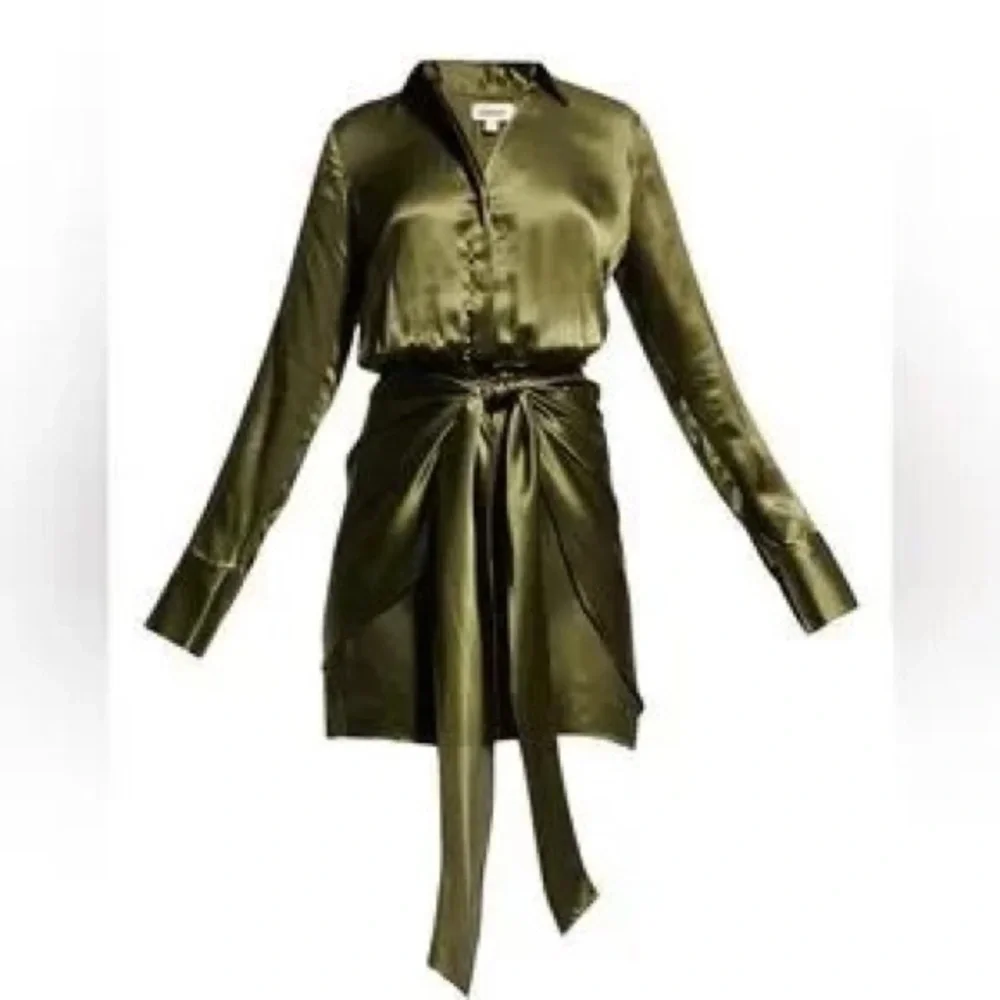 L' Agence Atlas Wrap Front Silk Mini Dress. - Picture 2 of 6